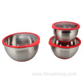 Stainless Steel deep Bowl Set With Plastic Lids